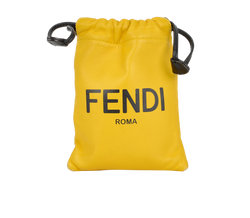 Fendi Phone Holder, Leather, Yellow/Black, 7AR898, 2*